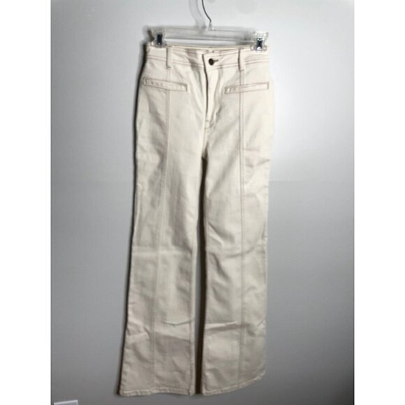 Free People Firecracker high waist flares in ivory Ecru Size 31 NEW - Picture 5 of 9